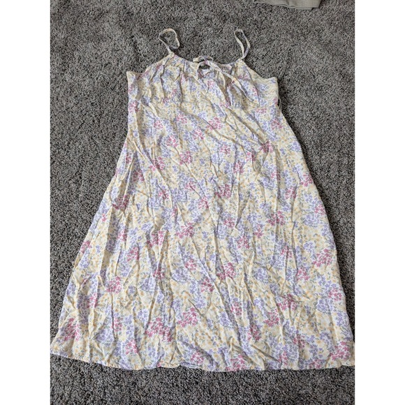 SO Other - SO Ditsy Floral Smocked Back Sundress Lavender Pink Yellow Large